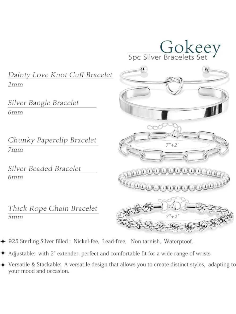 Trendy Gold Bracelet Set for Women - Waterproof, Non-Tarnish Stackable Bangles